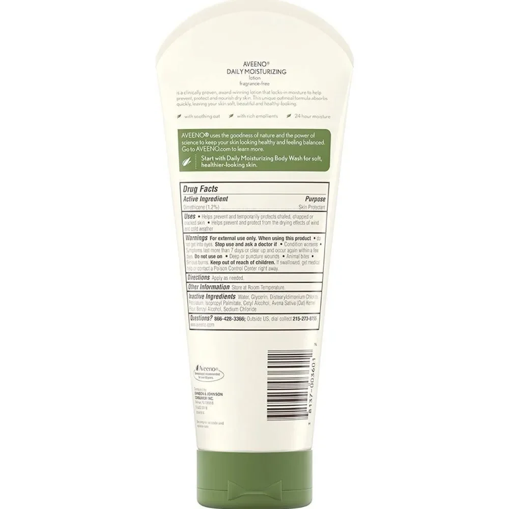 Aveeno Daily Moisturizing Body Lotion Fragrance-Free 8 Fl Oz
